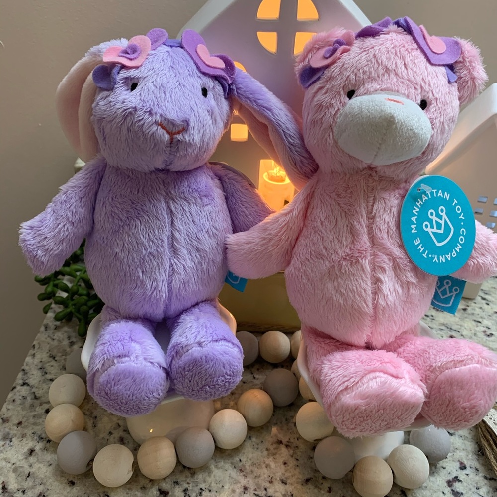Stuffed Bunny & Bear Manhattan Toy Co duo